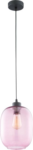 Lampa wisząca 1PŁ ELIO z różowym kloszem ze szkła TK Lighting