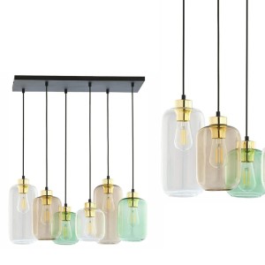 Lampa wisząca MARCO GREEN z kolorowymi szklanymi kloszami TK Lighting