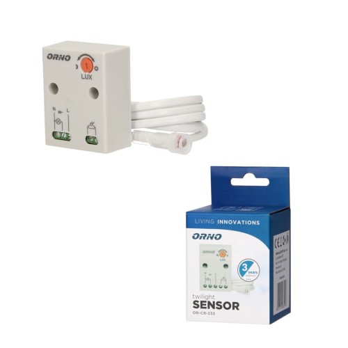  Czujnik zmierzchowy z hermetyczną zewnętrzną sondą, IP65, 2300W Orno
