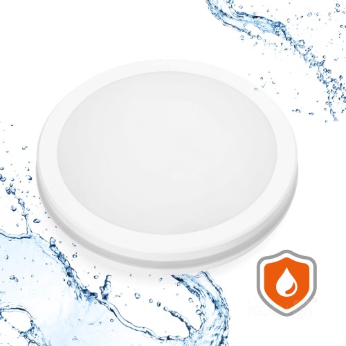 Plafon biały LED NAIROS z czujnikiem ruchu i zmierzchu 24W zmienna barwa + sterowanie pilotem IP65 Kobi