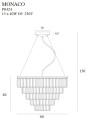 Maxlight Monaco P0424 Lampa Wisząca Złota