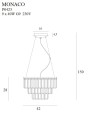 Maxlight Monaco P0423 Lampa Wisząca Złota