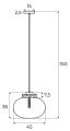 Maxlight P0516 Lampa Wisząca Moonstone Amber Glass+black Marble
