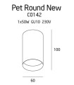 Maxlight Pet Round New C0142 Lampa Sufitowa Czarna