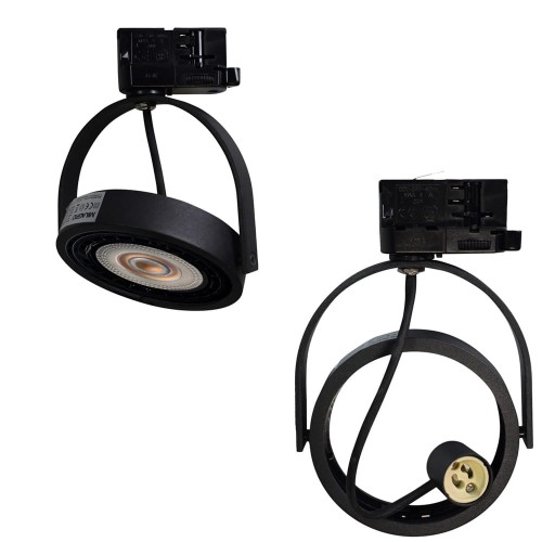 Reflektor LUGAR Czarny track light 1xAR111 GU10 - 3 fazowy ML7057 Milagro