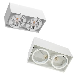 Oprawa Natynkowa Plaza 2xGU10 AR111 Biała ML4745 Eko-Light