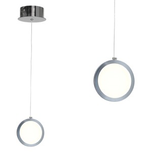Lampa wisząca CIRCOLO 7W LED z chromowym obramowianem i białym wnętrzem Milagro