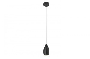 Lampa wisząca TENTRO czarna z kloszem w kształcie łezki i wbudowanym LED 7W Azzardo