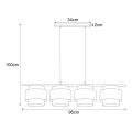 Lampa wisząca czarna, listwa nad podłużny stół z serii AMOS K-5283 Kaja Lighting