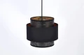 Kinkiet lampa ścienna z podwójnym abażurem na E27 czarno-złoty, do sypialni AMOS K-5284 Kaja Lighting