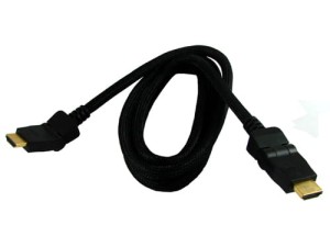 Kabel HDMI 1,5m czarny łamany kąt 90 stopni