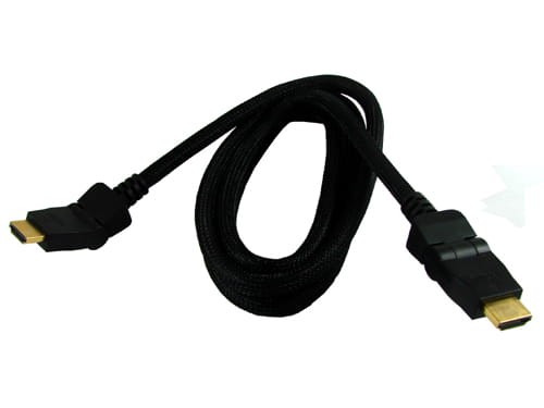 Kabel HDMI 1,5m czarny łamany kąt 90 stopni