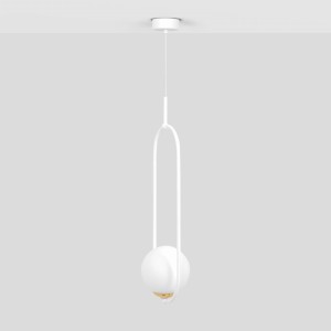 Lampa wisząca biała ze złotym, ozdobnym elementem z serii ARLENA K-5300 Kaja Lighting