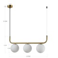 Lampa wisząca Alisa 3xE14 złota/biała LP-005/3L GD Light Prestige