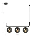Lampa wisząca Alisa grafitowa smoked 3xE14 LP-005/3L BK Light Prestige