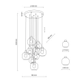 CUBUS GRAPHITE LAMPA WISZĄCA 9 KOŁO 10208 TK Lighting