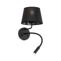 MAJA BLACK KINKIET  + USB 10203 TK Lighting