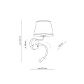 Kinkiet ścienny  do sypialni ramię do czytania, abażur MAJA 10081 TK Lighting