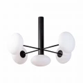 Nowoczesna lampa sufitowa z rodziny OMI, kolor czarny, białe klosze do salonu  - 1198 Zuma Line