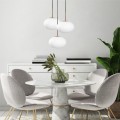 Lampa wisząca nad stół w salonie OMI kolor złoto biały z kloszem, źródło G9 - 1183 Zuma Line