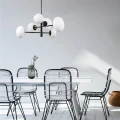 Efektowna lampa wisząca do jadalni OMI kolor Czarny, ramiona z szklanymi kloszami - 1196 Zuma Line