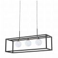 Lampa wisząca PIRO czarny, białe szklane klosze, 3*G9 + LED 33W 3000-6000K - MD3115-3-3BT Zuma Line