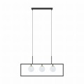 Lampa wisząca PIRO czarny, białe szklane klosze, 3*G9 + LED 33W 3000-6000K - MD3115-3-3BT Zuma Line