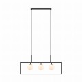 Lampa wisząca PIRO czarny, białe szklane klosze, 3*G9 + LED 33W 3000-6000K - MD3115-3-3BT Zuma Line