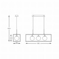 Lampa wisząca PIRO czarny, białe szklane klosze, 3*G9 + LED 33W 3000-6000K - MD3115-3-3BT Zuma Line