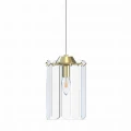 Lampa wisząca do sypialni NIRA złote elementy, szklany klosz, źródło 1*E14 - MD3523-1-EGN Zuma Line