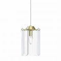 Lampa wisząca do sypialni NIRA złote elementy, szklany klosz, źródło 1*E14 - MD3523-1-EGN Zuma Line