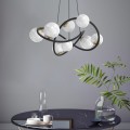 Lampa wisząca NISYRO złoto czarna, źródło z ośmioma alabastrowymi szklanymi kloszami na G9 - MD4922-8-EBGN Zuma Line