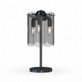 Lampa stołowa NIRA kolor Czarny, elegancki szklany klosz, wymienne źródło światła - MT3523-3S-EBCN Zuma Line