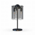 Lampa stołowa NIRA kolor Czarny, elegancki szklany klosz, wymienne źródło światła - MT3523-3S-EBCN Zuma Line