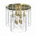 Lampa sufitowa NIRA kolor złoty ze szklanymi elementami, do salonu 8*E14 - MX3523-8M-EGN Zuma Line