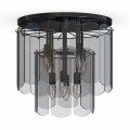Lampa sufitowa NIRA czarny, szklany przydymiany klosz, źródło 8*E14 - MX3523-8M-EBCN Zuma Line