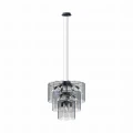 Elegancka lampa wisząca z szklanym kloszem NIRA czarna, do stylowego salonu - MD3523-14L-EBCN Zuma Line
