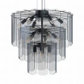 Elegancka lampa wisząca z szklanym kloszem NIRA czarna, do stylowego salonu - MD3523-14L-EBCN Zuma Line