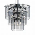 Elegancka lampa wisząca z szklanym kloszem NIRA czarna, do stylowego salonu - MD3523-14L-EBCN Zuma Line
