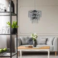 Elegancka lampa wisząca z szklanym kloszem NIRA czarna, do stylowego salonu - MD3523-14L-EBCN Zuma Line