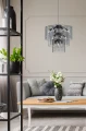 Elegancka lampa wisząca z szklanym kloszem NIRA czarna, do stylowego salonu - MD3523-14L-EBCN Zuma Line