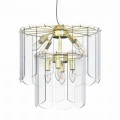 Lampa wisząca NIRA kolor Złoty z dwupoziomowym szklanym kloszem, 8*E14 - MD3523-8M-EGN Zuma Line