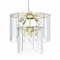 Lampa wisząca NIRA kolor Złoty z dwupoziomowym szklanym kloszem, 8*E14 - MD3523-8M-EGN Zuma Line