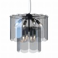 Lampa wisząca z rodziny NIRA kolor czarny, do salonu w stylu glamour - MD3523-8M-EBCN Zuma Line