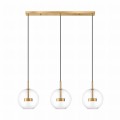 Lampa wisząca na listwie ENCELADUS złote zwity szklane klosze LED - P0428-03J-L4AC Zuma Line