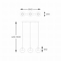 Lampa wisząca na listwie ENCELADUS złote zwity szklane klosze LED - P0428-03J-L4AC Zuma Line