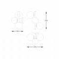 Kinkiet ścienny z szklanymi kulami MOLECULE biało złoty, wymienne źródło światła - W0454-03U-F7AA Zuma Line