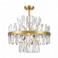 Lampa kryształowa przy sufitowa glamour do do salonu CONSTANTINOPLE złoty stelaż, 8*G9 - C0567-08C-7GAC Zuma Line