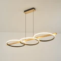 Lampa wisząca z ledowymi okręgami do jadalni ALMERIA kolor Czarny, LED 35W 3000K - MD3913-3-3BWLT Zuma Line