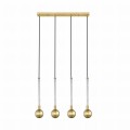 Lampa wisząca na listwie MIDA eleganckie zwisy ze szklanymi kloszami G9 - P0583-04A-2GHF Zuma Line